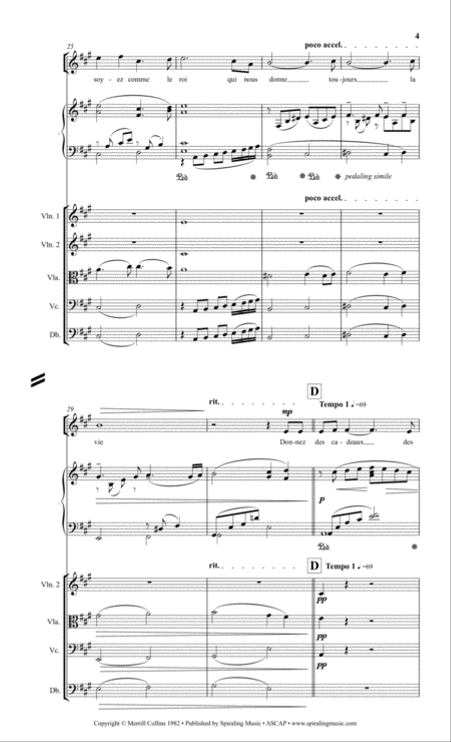 Soyez Gentille Piano Vocal with Strings in a SCORE Small Ensemble scores gallery preview page 5