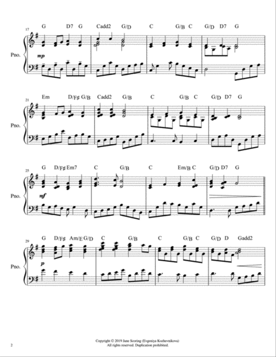 For the Beauty of the Earth (As with Gladness Men of Old) Piano Solo scores gallery preview page 3