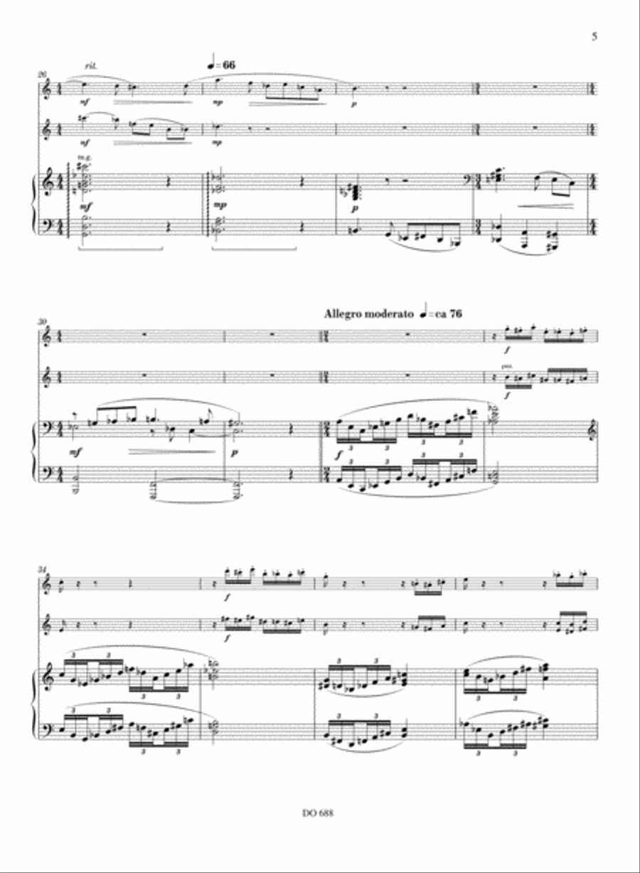 Trio pour hautbois, violon et piano opus 82 Violin scores gallery preview page 5