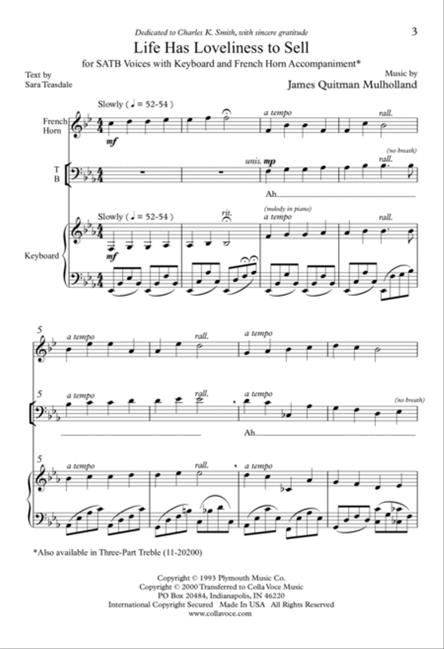 Life Has Loveliness To Sell 4-Part scores gallery preview page 2