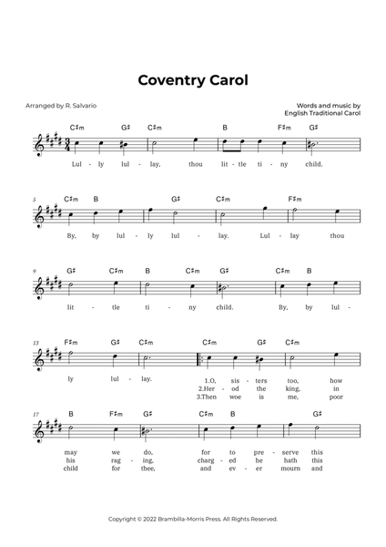 Coventry Carol (Key of C-Sharp Minor) image number null