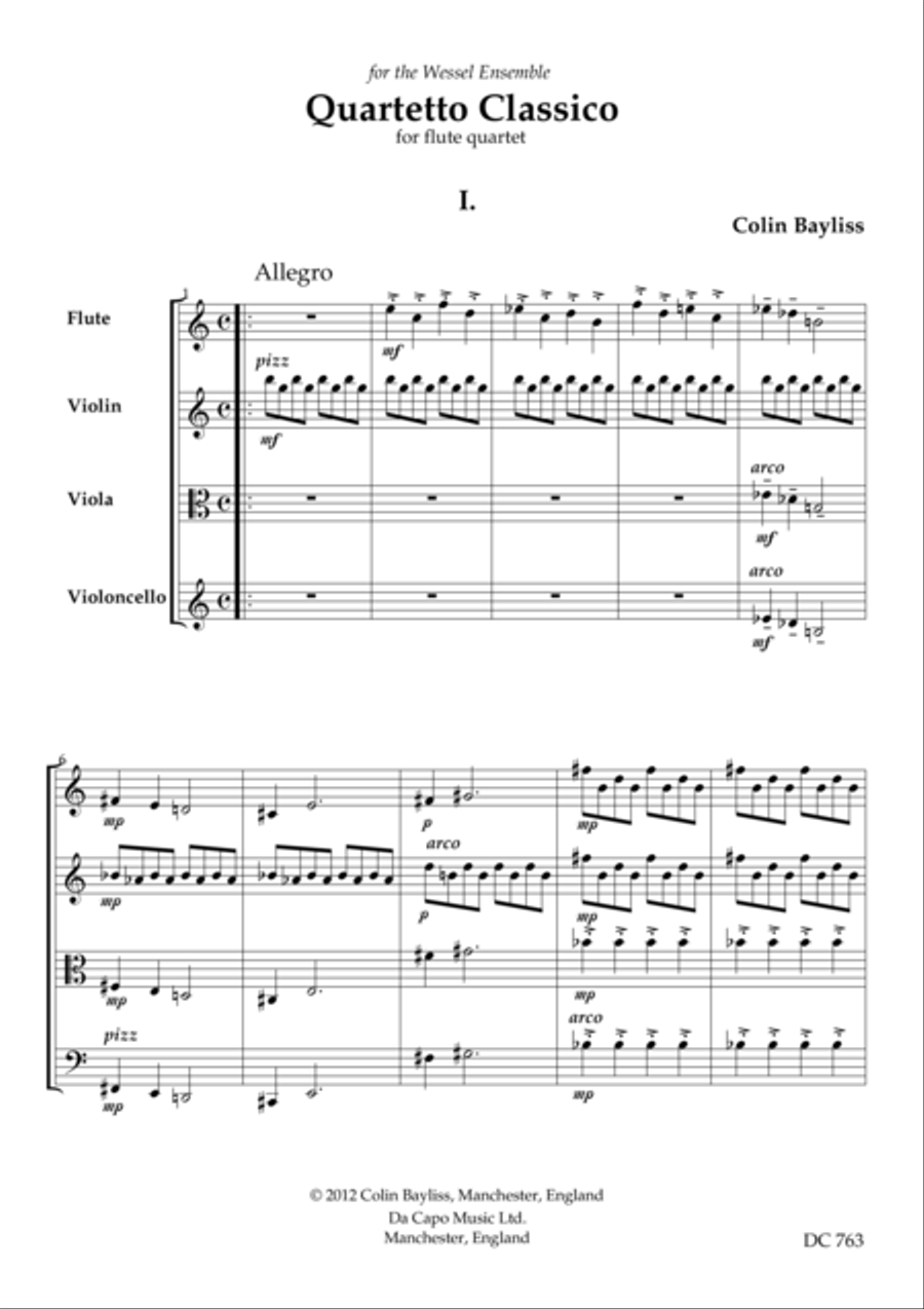 Quartetto Classico Small Ensemble scores gallery preview page 1