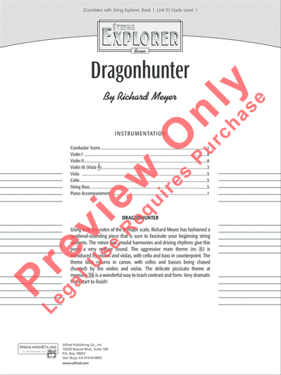 Dragonhunter String Orchestra scores gallery preview page 10