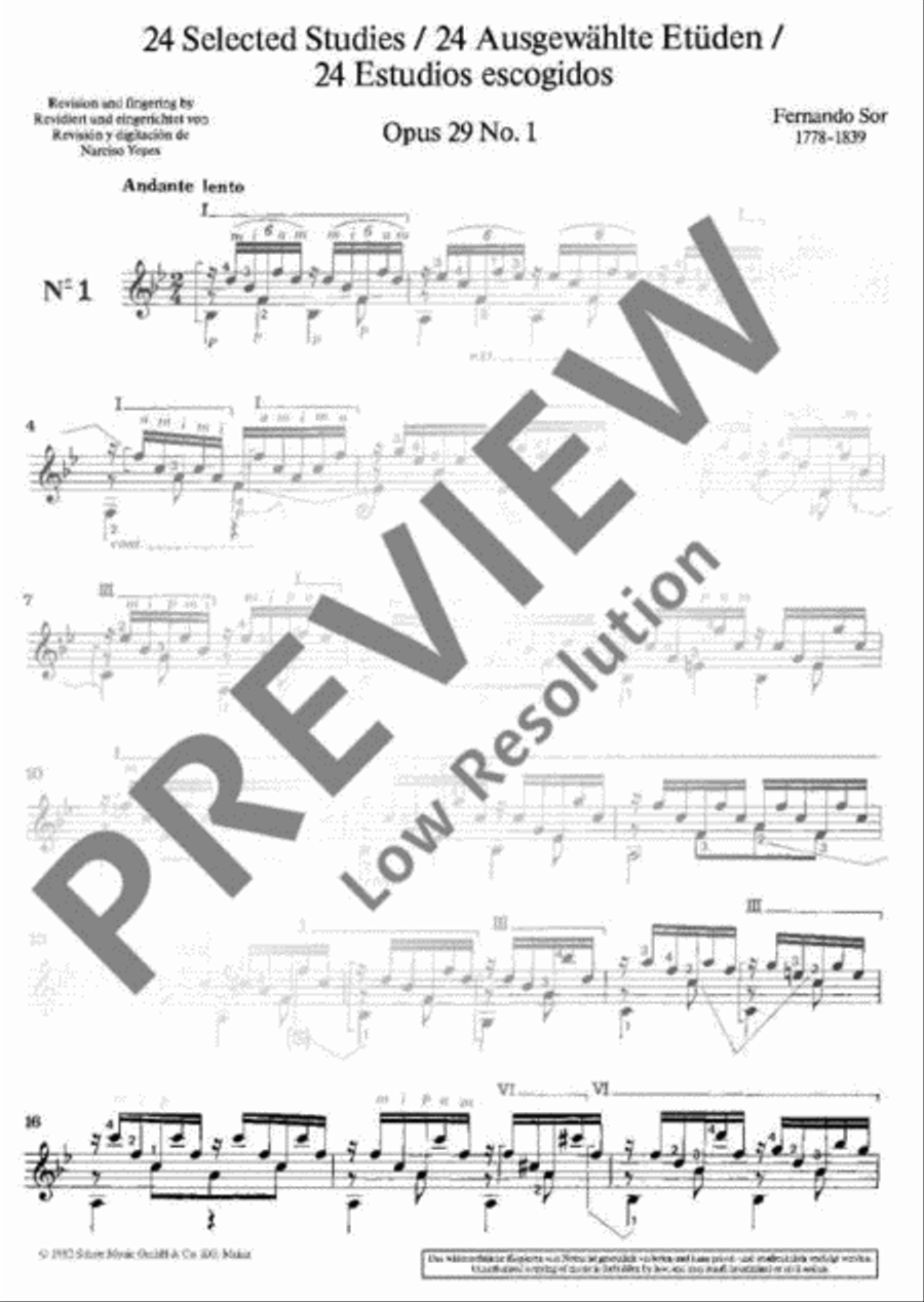 24 Selected Studies Classical Guitar scores gallery preview page 9