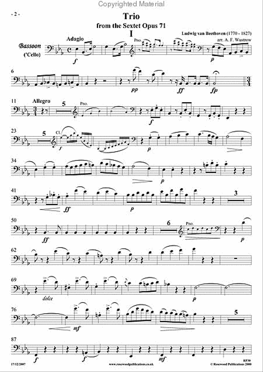 Trio (from Wind Sextet, Op. 71) Clarinet scores gallery preview page 4