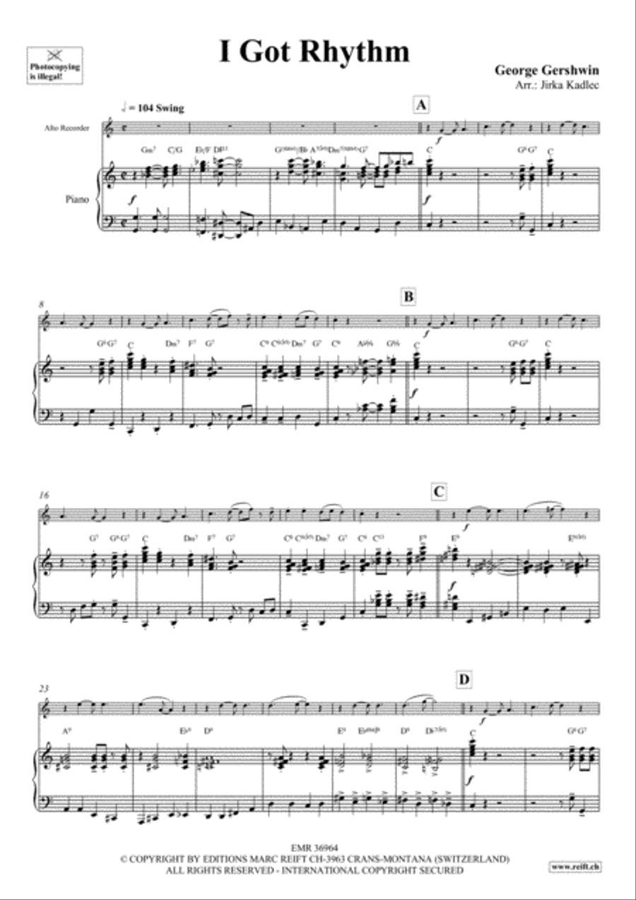 I Got Rhythm I Got Rhythm Alto Recorder scores gallery preview page 4