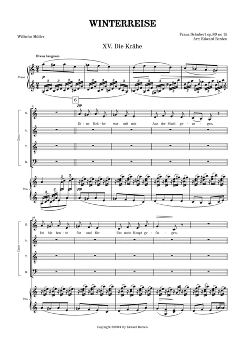Die Krähe from “Winterreise” op 89. Arr. for SATB and Piano and Winds ad.lib Vocal Score image number null