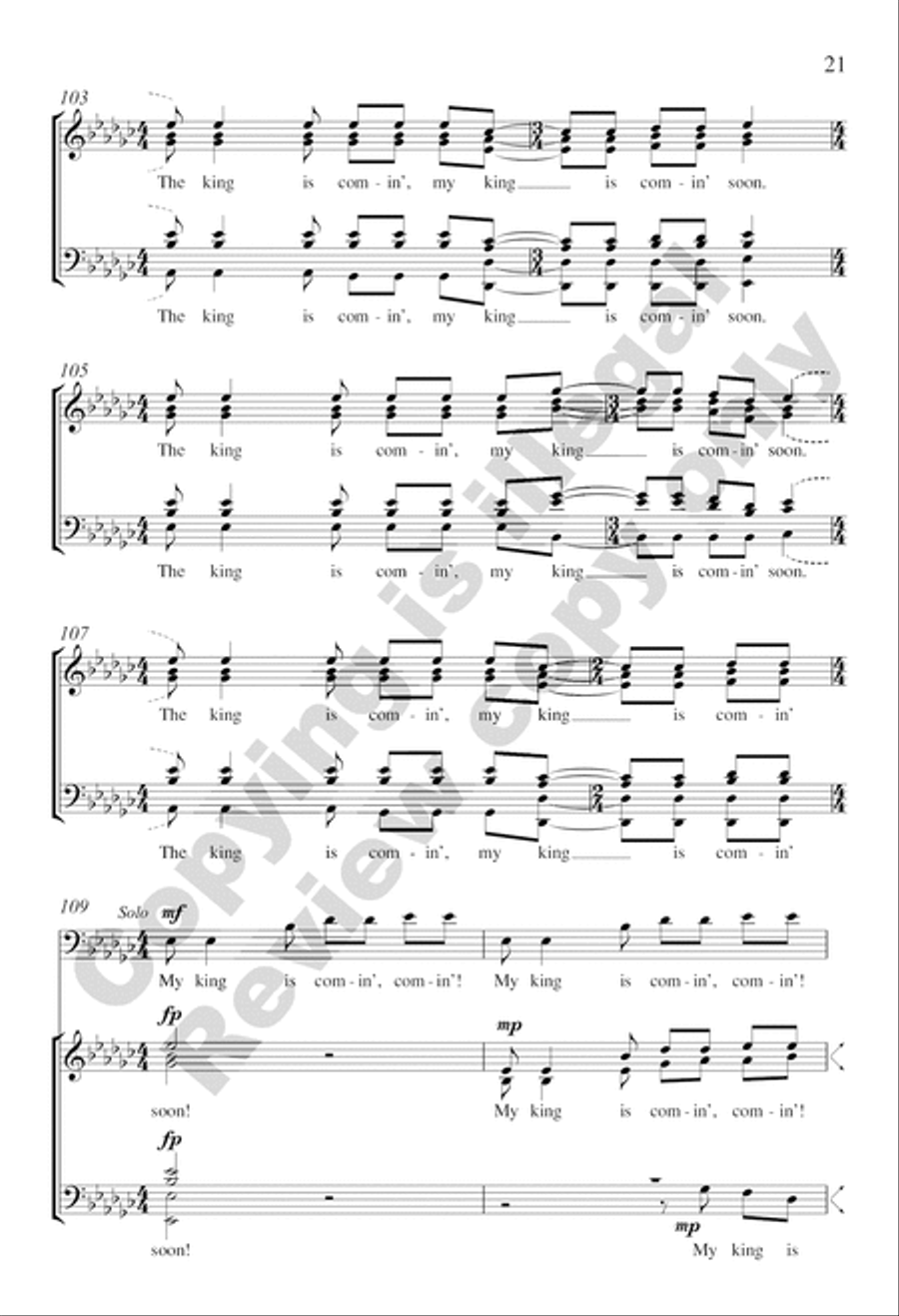 My King Is Comin' Soon 4-Part scores gallery preview page 20