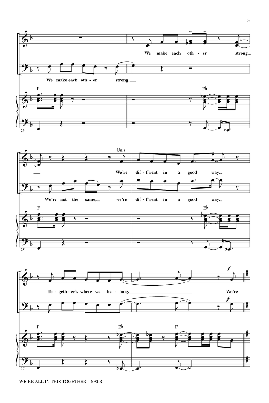 We're All In This Together (from High School Musical) (arr. Alan Billingsley) 4-Part scores gallery preview page 4