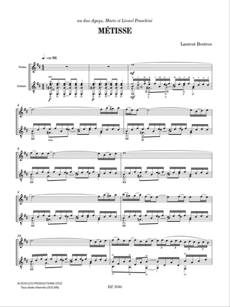 Métisse Violin scores gallery preview page 2