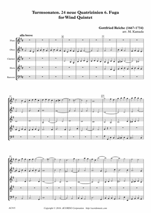 Turmsonaten. 24 neue Quatrizinien 6. Fuga for Wind Quintet