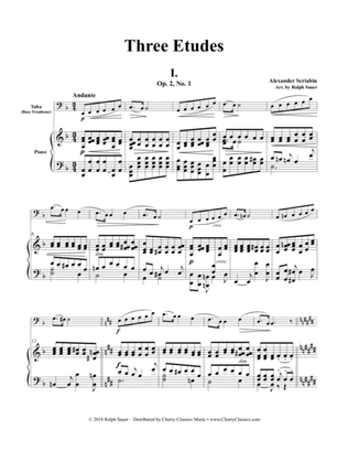 Book cover for Three Etudes for Tuba or Bass Trombone and Piano