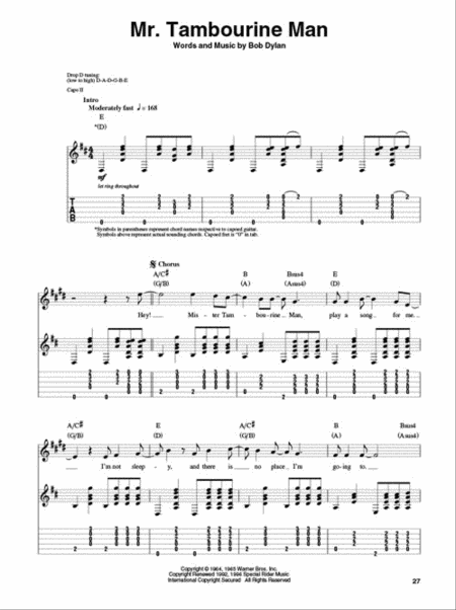 Bob Dylan Guitar Tablature scores gallery preview page 4