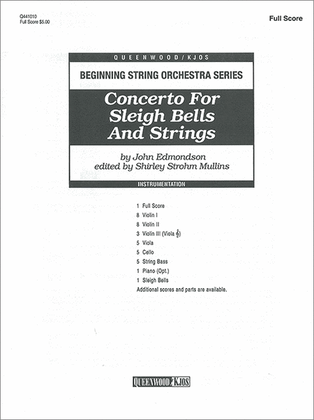Book cover for Concerto For Sleigh Bells and Strings - Score