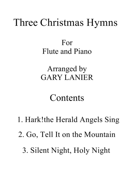 THREE CHRISTMAS HYMNS (Duets for Flute & Piano) image number null
