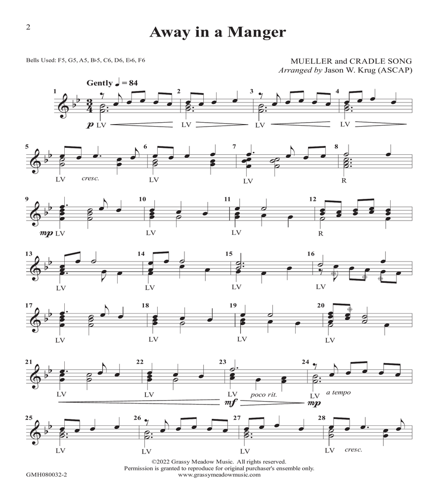 Away in a manger handbells sales