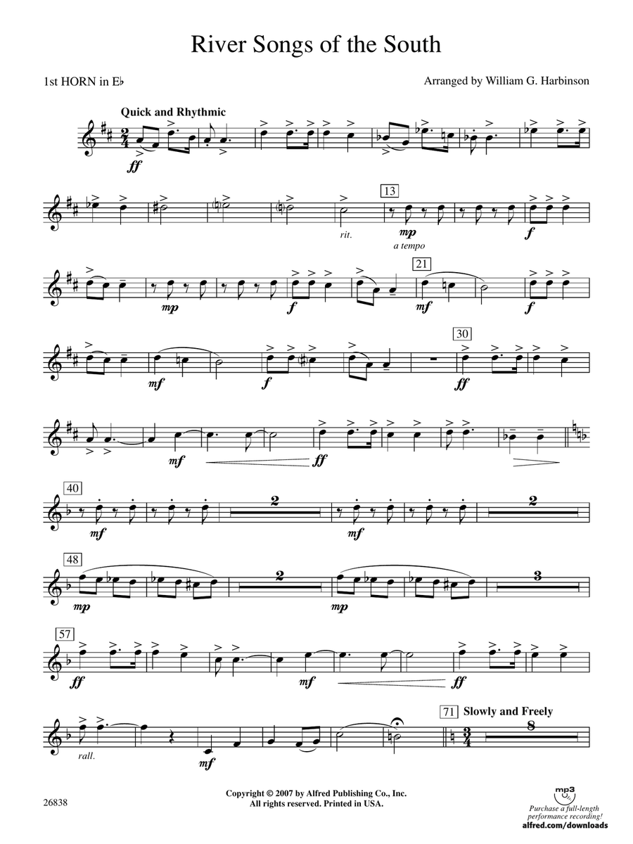 River Songs of the South: (World Part) 1st Horn in E-flat