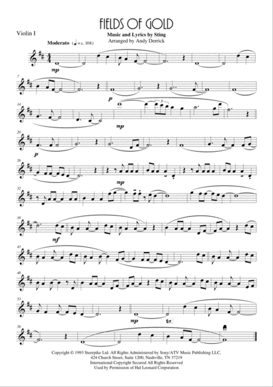 Fields Of Gold String Quartet scores gallery preview page 4