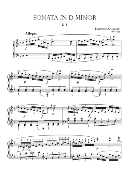 Sonata in D Minor, K. 1