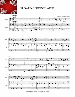 Floating Snowflakes (The First Nowell) for Violin and Piano