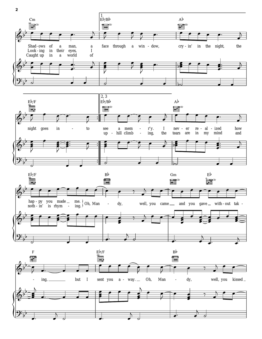 Mandy Acoustic Guitar scores gallery preview page 2
