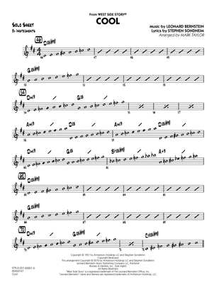 Book cover for Cool (from West Side Story) - Bb Solo Sheet
