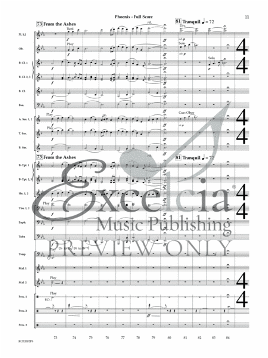 Phoenix (Score) Concert Band scores gallery preview page 12
