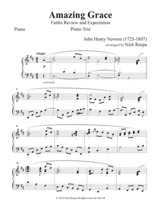 Amazing Grace (Piano Trio - Violin, Cello & Piano) Piano part