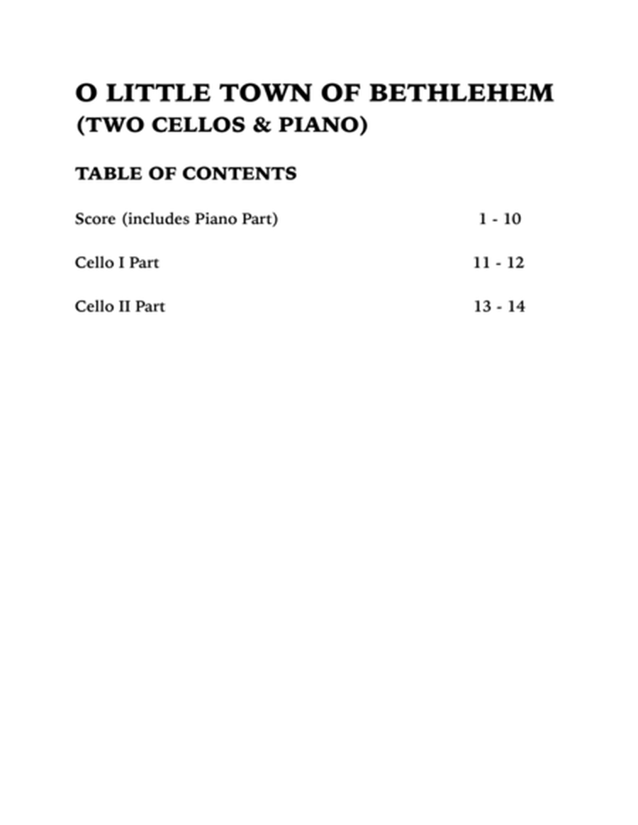 O Little Town of Bethlehem (Trio for Two Cellos and Piano) image number null