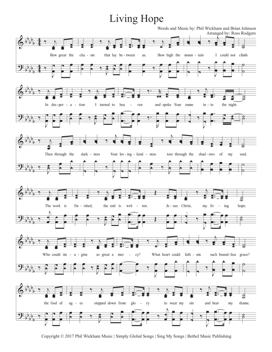 Living Hope 4-Part scores gallery preview page 1