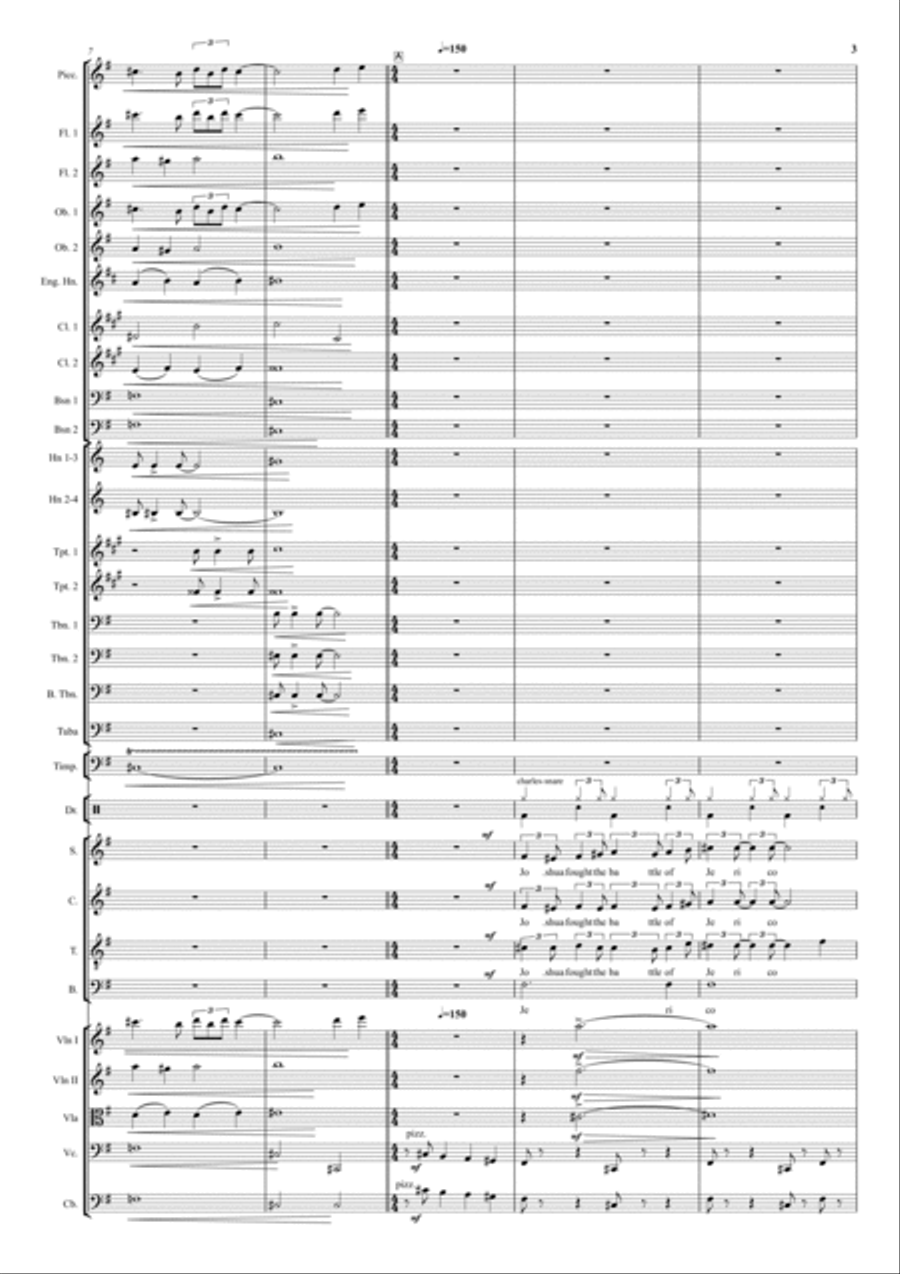 JOSHUA FOUGHT THE BATTLE OF JERICHO Full Orchestra scores gallery preview page 3
