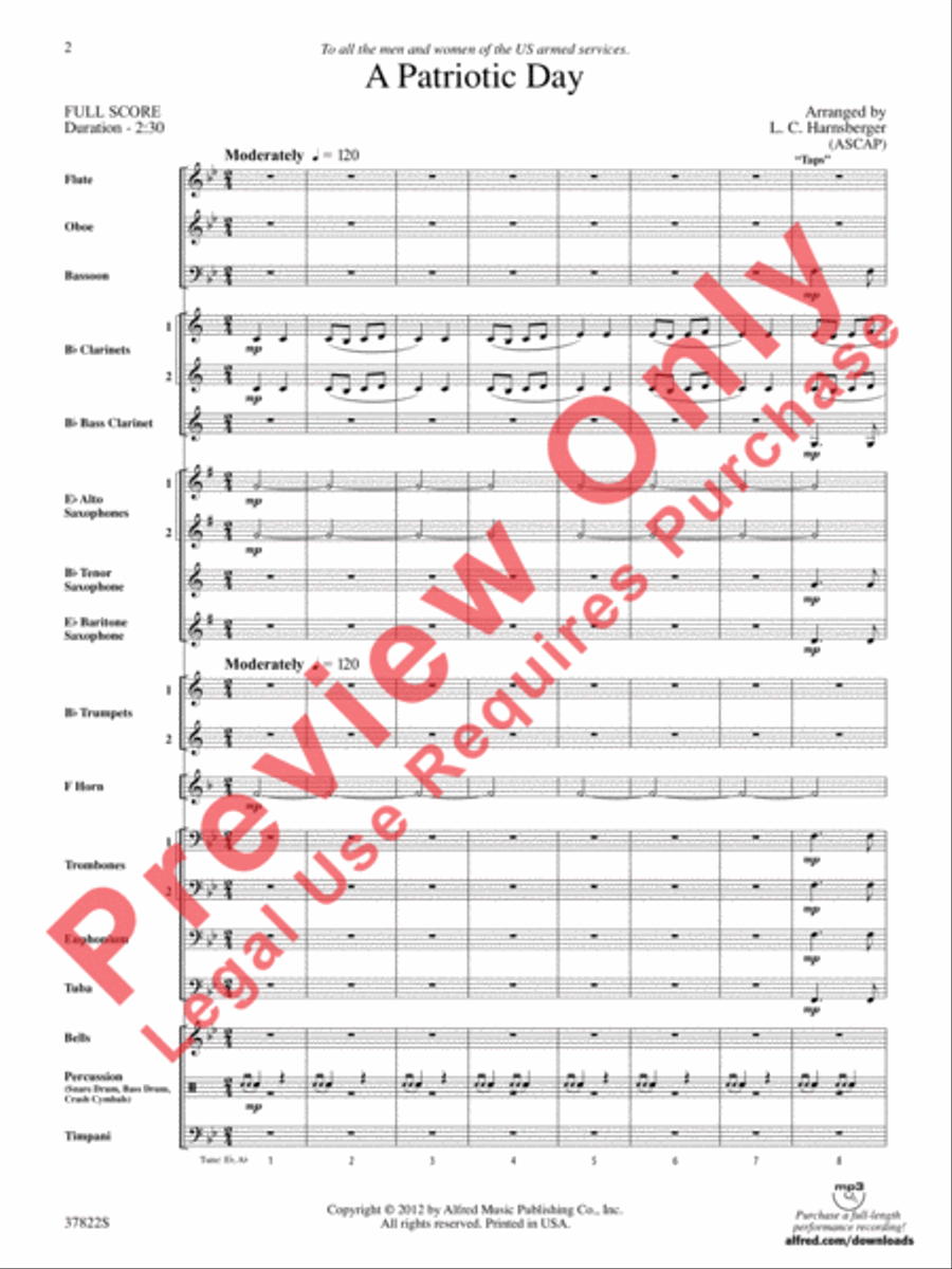 A Patriotic Day A Patriotic Day Concert Band scores gallery preview page 3