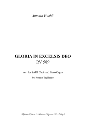 Book cover for GLORIA - RV 589 - by Vivaldi - Full score - Arr. for SATB Choir and Piano/Organ - With Part of Orga
