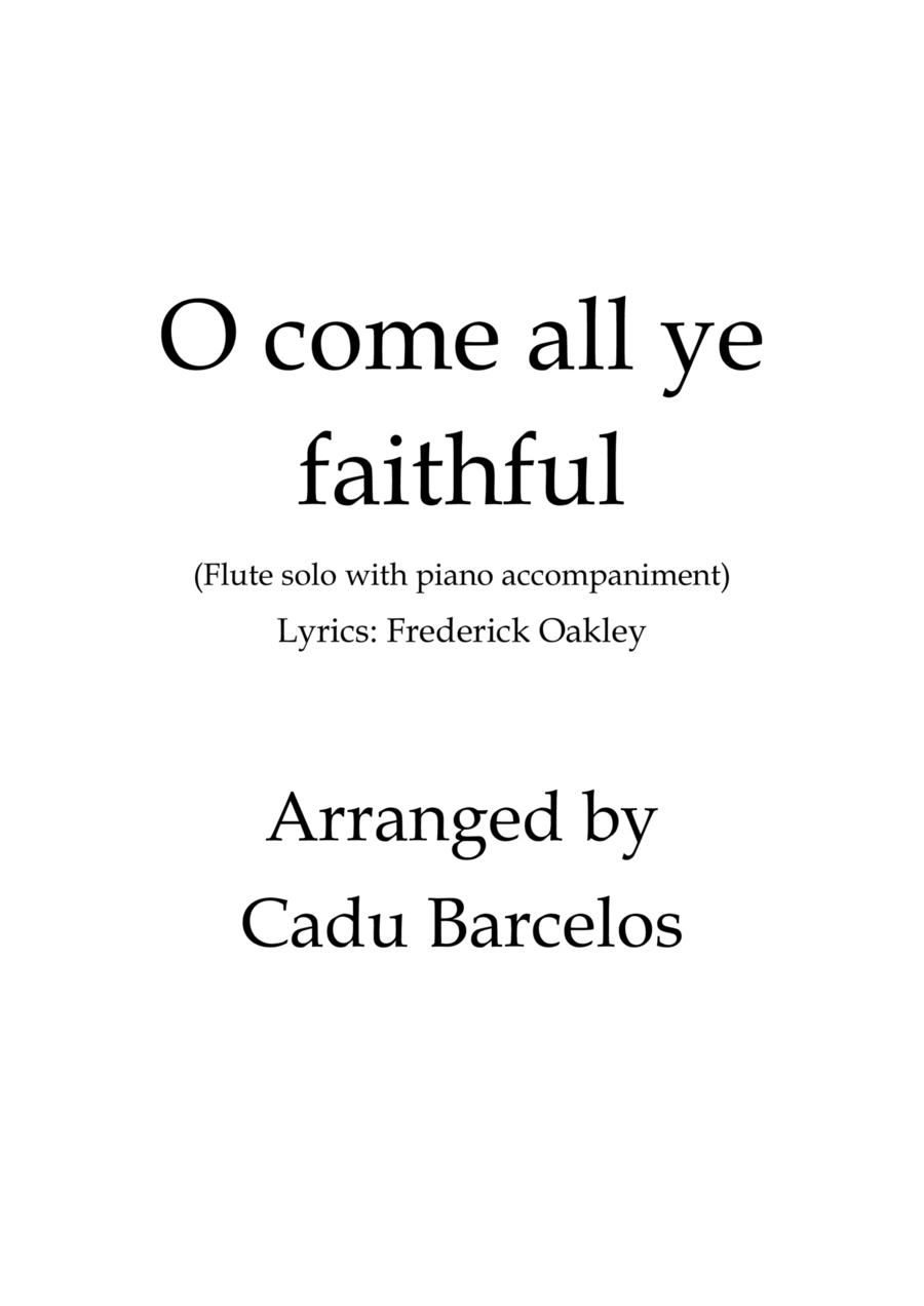 O come all ye faithful - Adeste Fideles (Flute solo and Easy piano accompaniment) Flute Solo scores gallery preview page 1