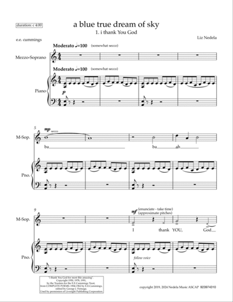 i thank You God, Song Cycle for Mezzo Soprano and piano Mezzo-Soprano Voice scores gallery preview page 4