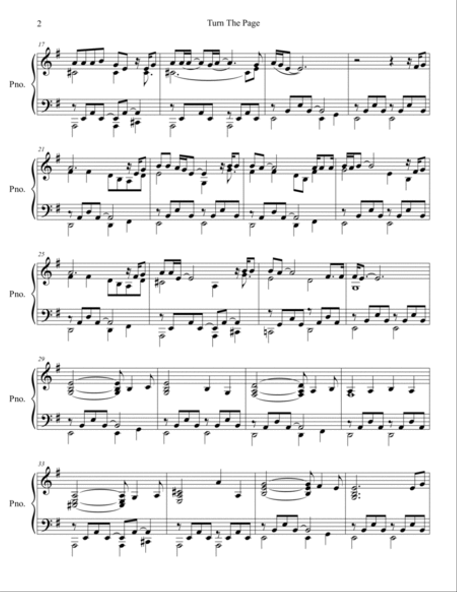 Turn The Page Turn The Page Piano Solo scores gallery preview page 3