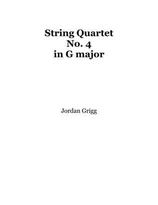 Book cover for String Quartet No.4 in G major