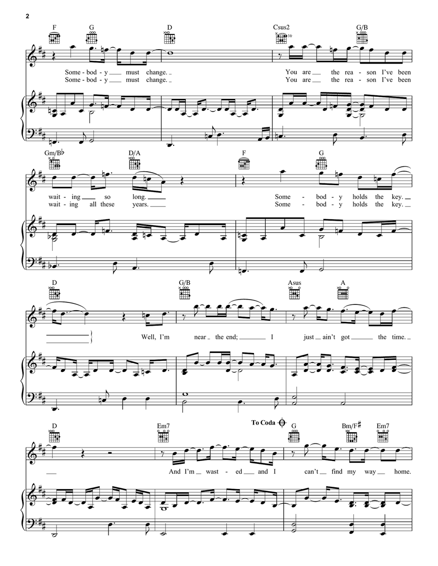 Can't Find My Way Home Piano, Vocal, Guitar scores gallery preview page 2