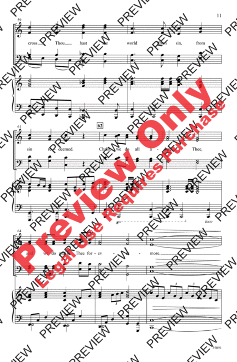 Christ, We Do All Adore Thee 4-Part scores gallery preview page 11