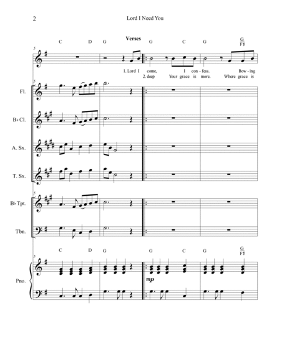 Lord, I Need You Lord, I Need You Flute scores gallery preview page 6