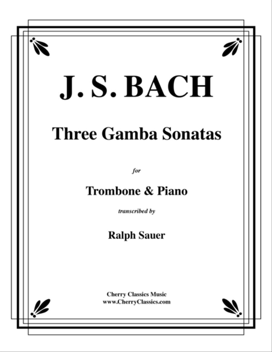 Three Gamba Sonatas for Trombone & Piano Piano Accompaniment scores gallery preview page 1