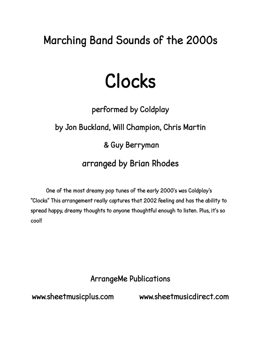 Clocks Marching Band scores gallery preview page 1
