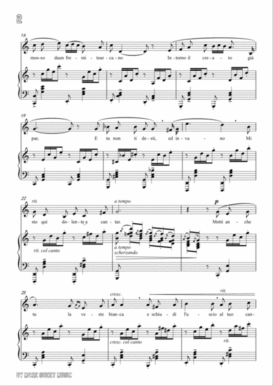 Leoncavallo-Mattinata in C Major,for Voice and Piano Voice Solo scores gallery preview page 4
