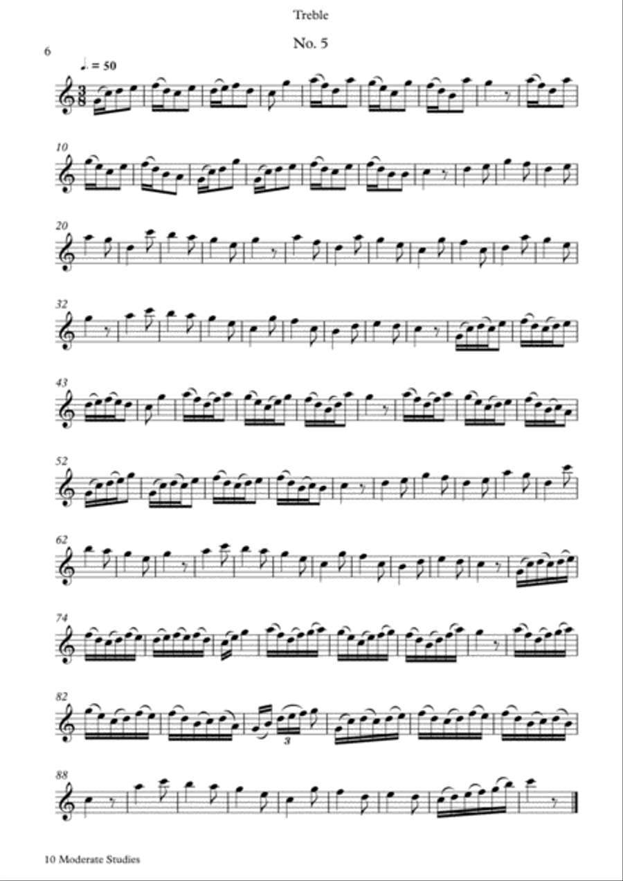 10 Moderate Studies for Treble Recorder Woodwind Duet scores gallery preview page 6