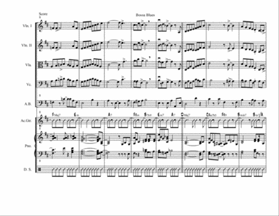 Bossa Blues for Jazz String Ensemble Set of Parts scores gallery preview page 4