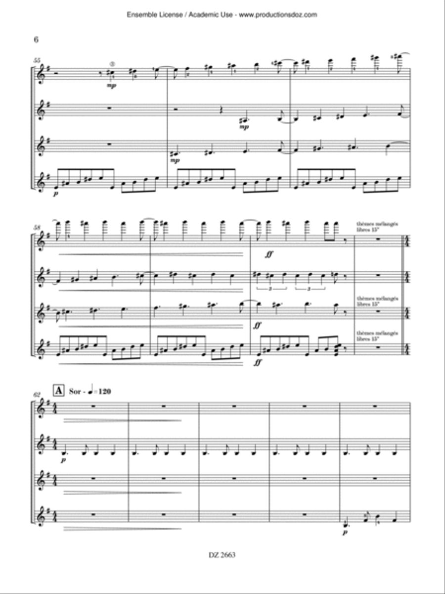 Dans la cour des grands Guitar Ensemble scores gallery preview page 6