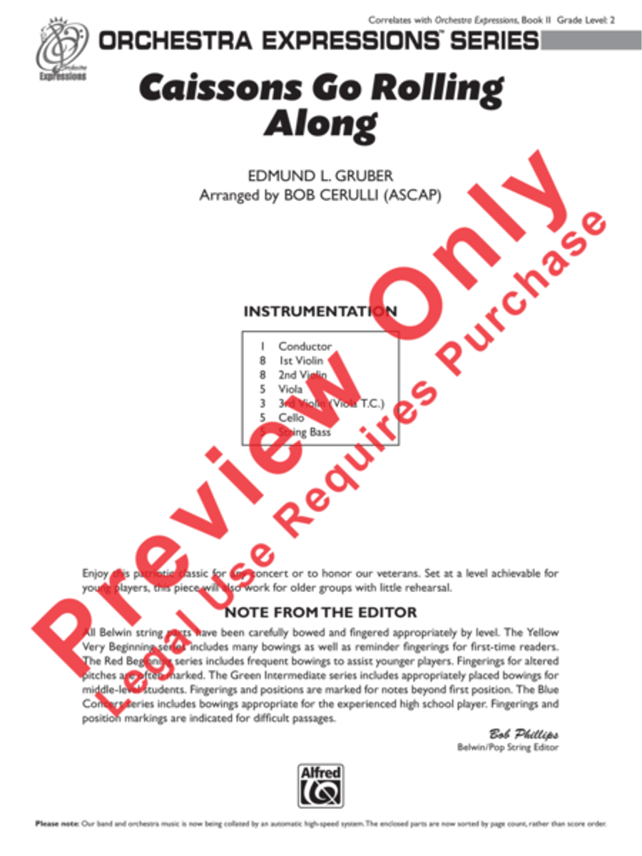 Caissons Go Rolling Along String Orchestra scores gallery preview page 2