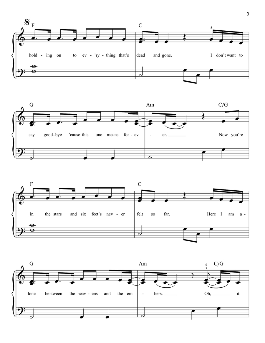 In The Stars Easy Piano scores gallery preview page 3