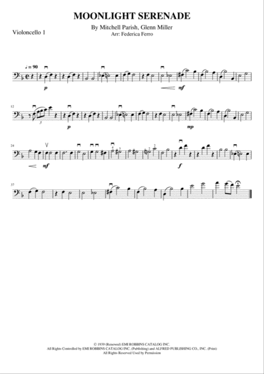 Moonlight Serenade Trumpet Duet scores gallery preview page 4