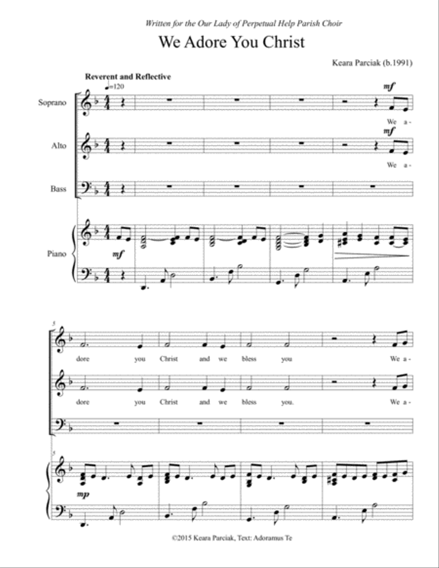 We Adore you Christ 3-Part scores gallery preview page 2
